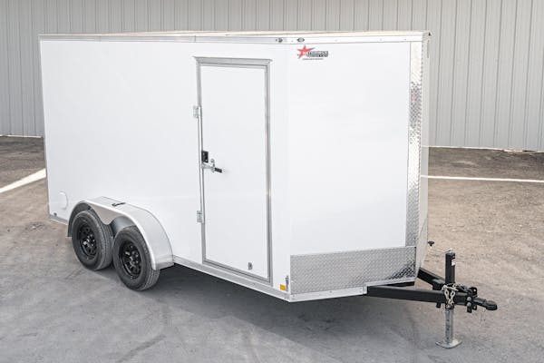 CellTech 7ftx14ft All Steel Enclosed Cargo Trailer w  Rear Barn Doors  C2 