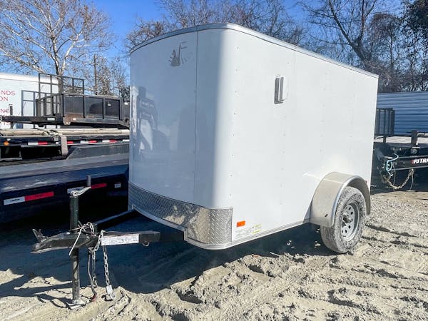 2020 Covered Wagon USED 5ftx8ft Cargo Trailer w  Rear Ramp Door