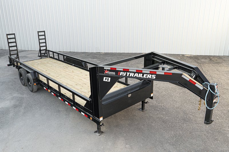 PJ Trailers 24ftx83in Gooseneck Angle Pipetop Equipment Trailer  P8