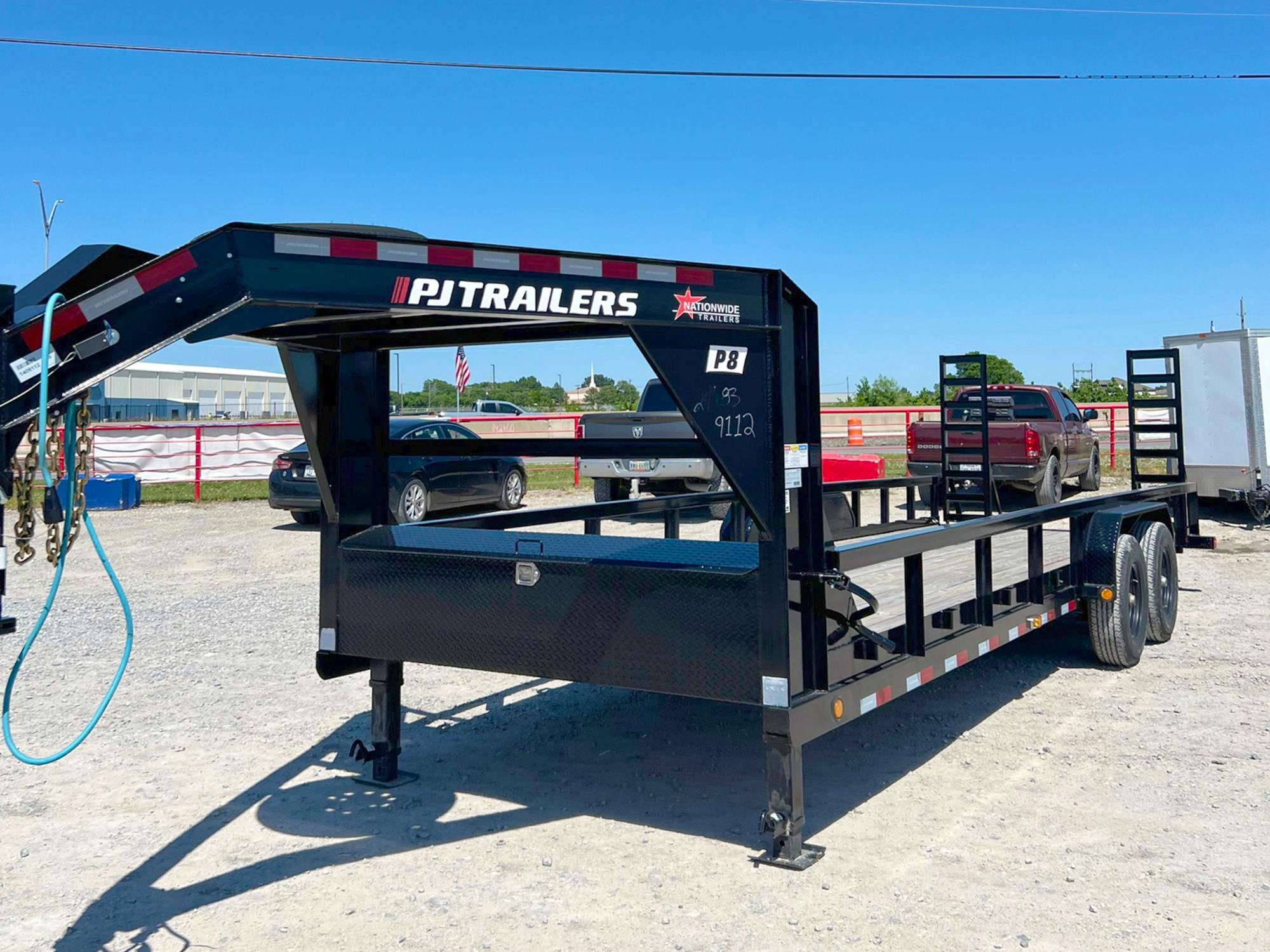 PJ Trailers 24'x83" Gooseneck Angle Pipetop Equipment Trailer (P8) - Stock #68035 - Image 1 of 4