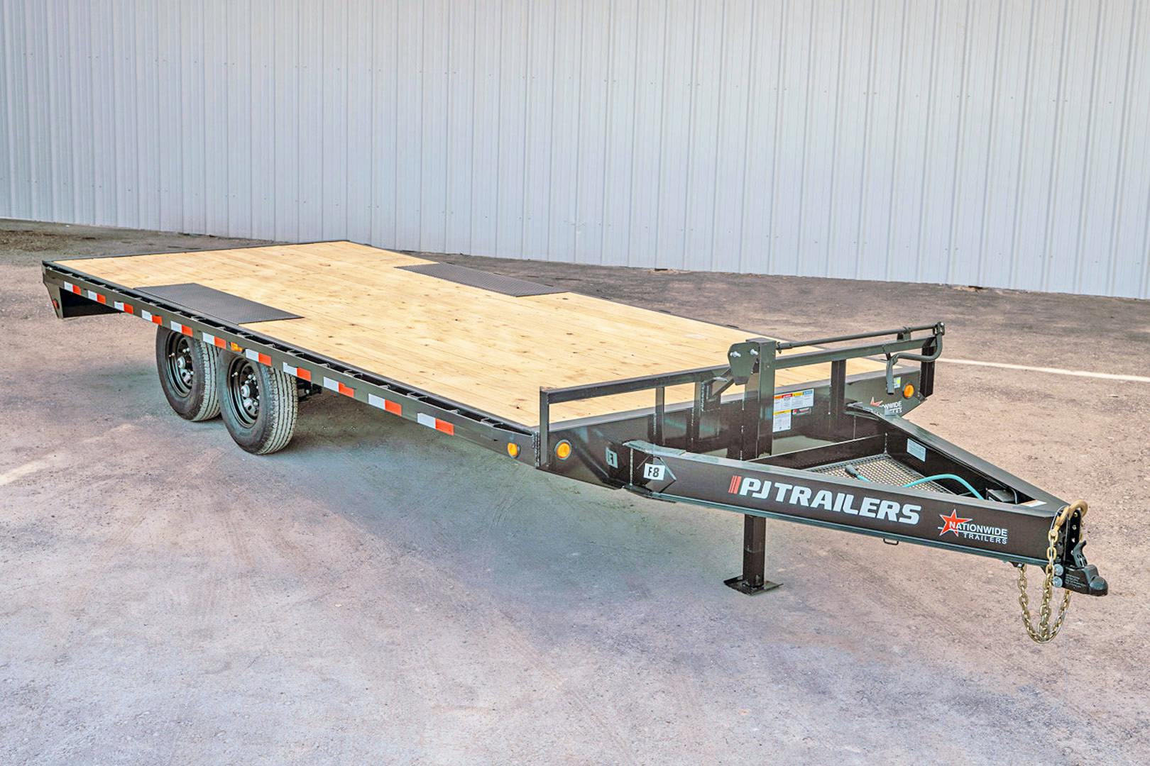 PJ Trailers 20'x102" 8" I-Beam Deckover Flatbed Trailer (F8) - Image 1