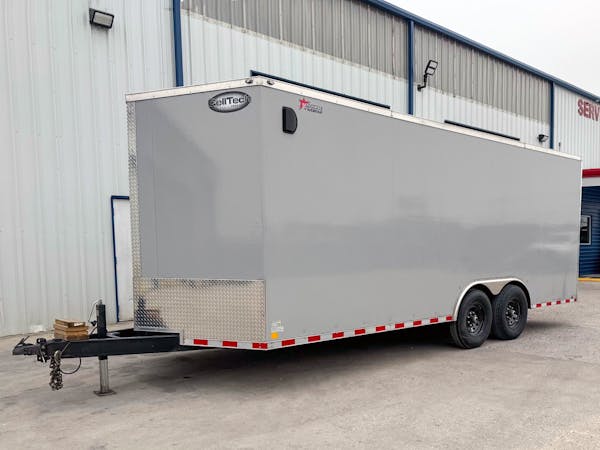 2023 CellTech USED 8 5ftx20ft Enclosed Cargo Trailer w  Rear Ramp Door