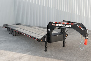 PJ Trailers 32'x102" Gooseneck Low Pro Flatbed Trailer w/ Duals (LD)