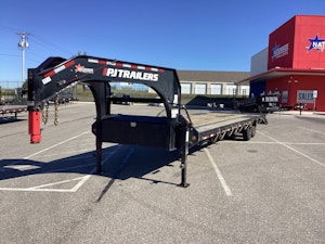 PJ Trailers 32'x102" 18k Gooseneck Flatbed Trailer w/ Singles (LX)
