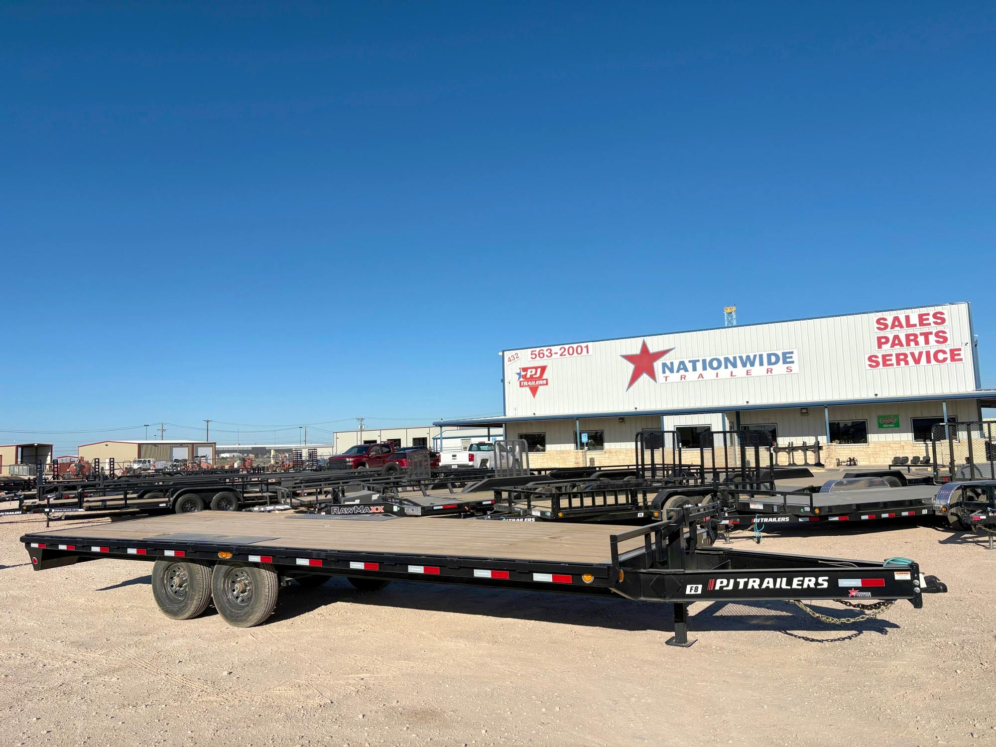 PJ Trailers 24'x102" 8" I-Beam Deckover Flatbed Trailer (F8) - Image 1