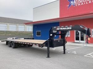 PJ Trailers 36'x102" Gooseneck Flatbed Trailer w/ Hydraulic Dovetail (LY)