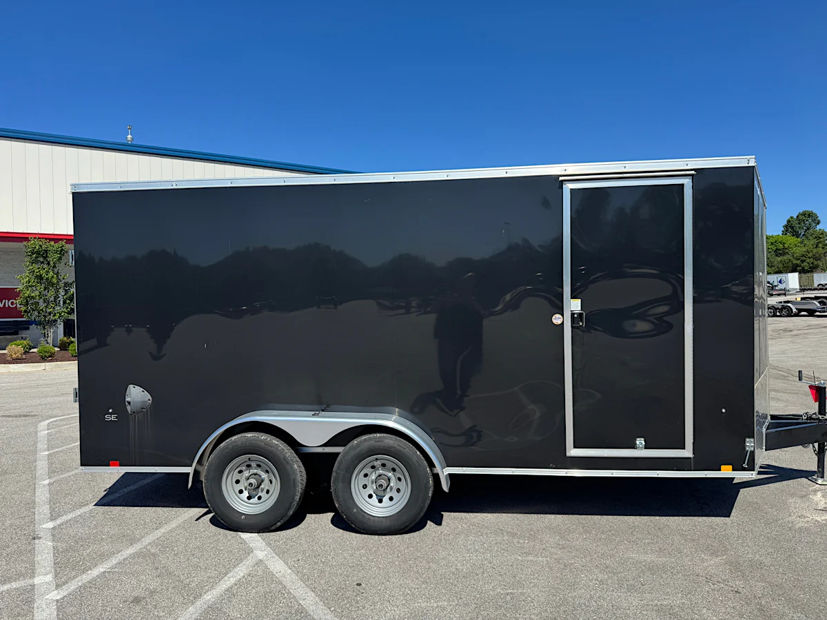 Compass 7'x16' Enclosed Cargo Trailer w/ Rear Ramp Door (C2) - Stock #70773 - Image 1 of 4 Compass 7'x16' Enclosed Cargo Trailer w/ Rear Ramp Door (C2) - Stock #70773 - Image 1 of 4