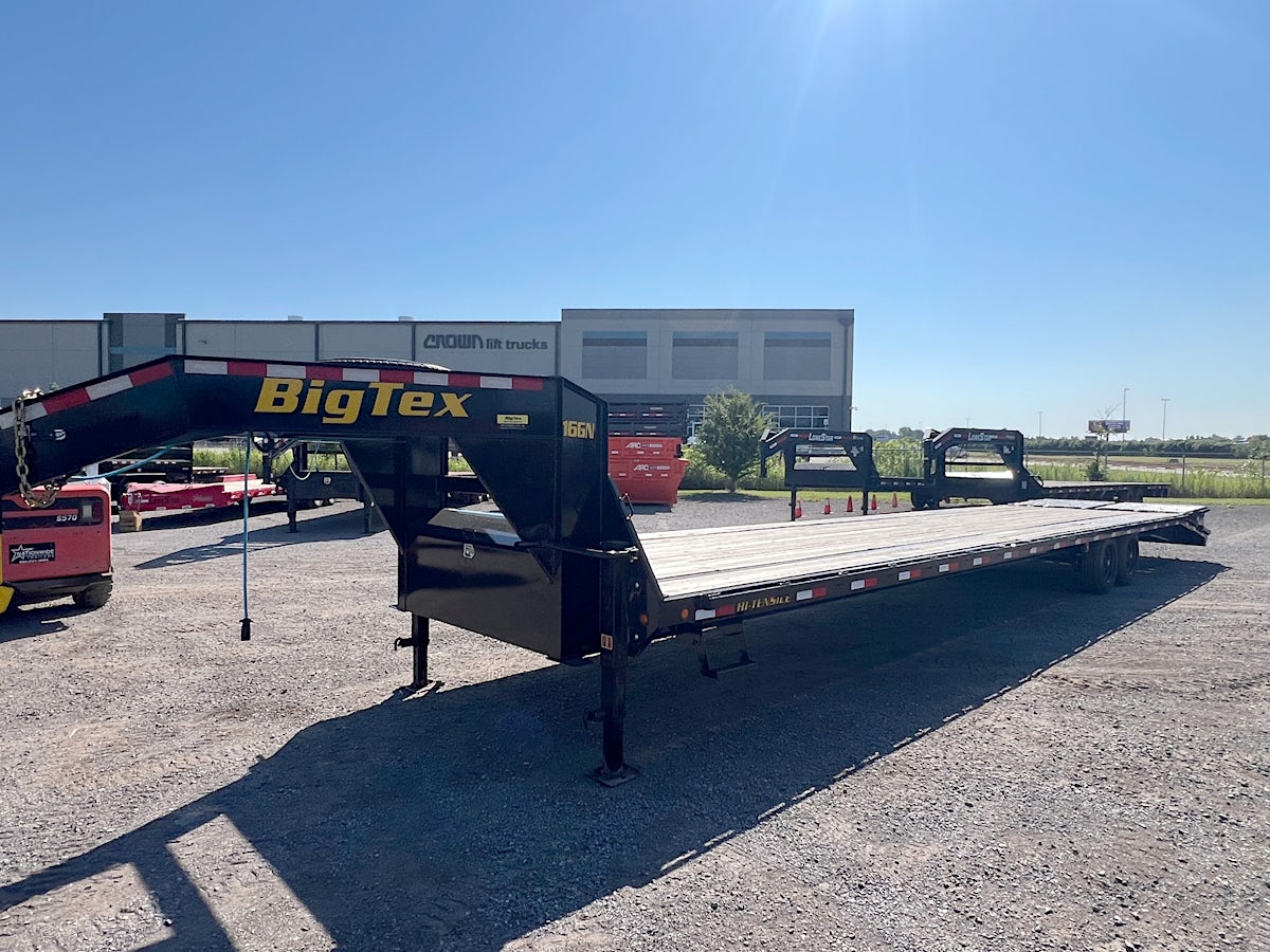 Big Tex USED 40'x102" Gooseneck Flatbed Trailer w/ 5ft Dovetail & Mega Ramps - Image 2