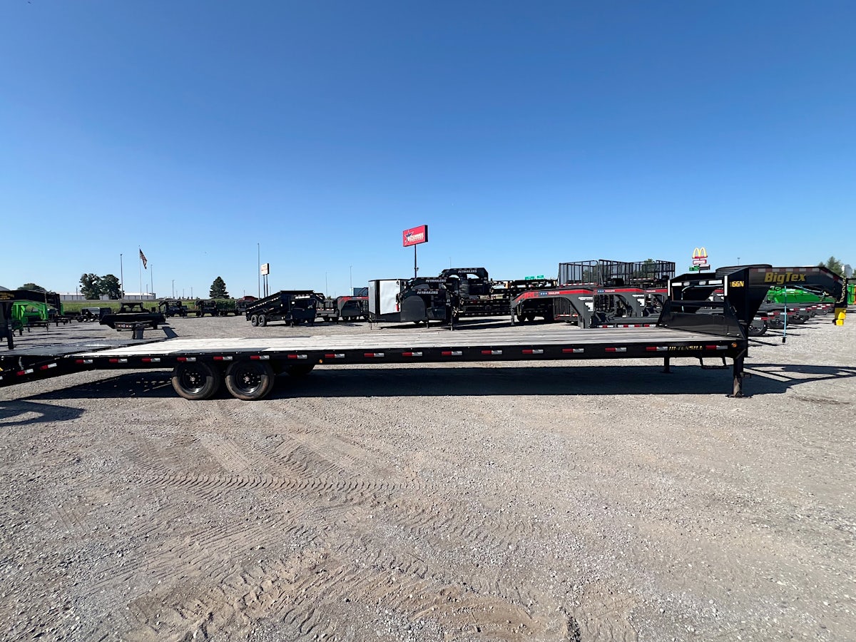 Big Tex USED 40'x102" Gooseneck Flatbed Trailer w/ 5ft Dovetail & Mega Ramps - Image 3
