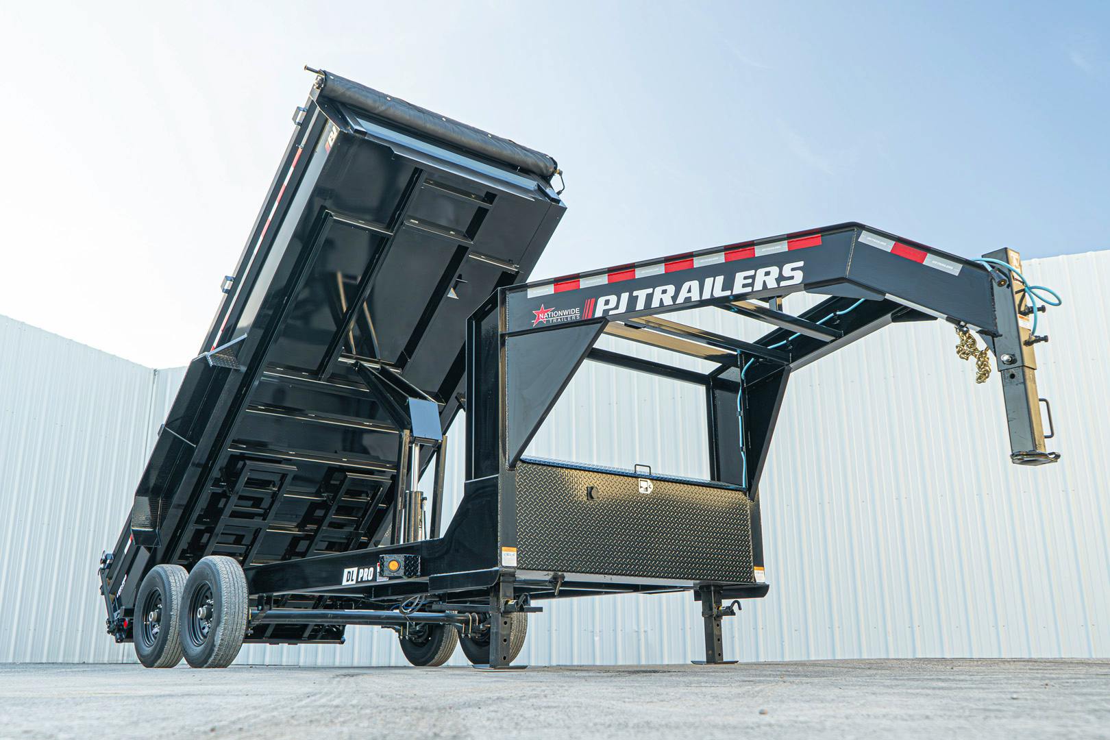 Stock #71893 - PJ Trailers 16ftx83in Gooseneck Low Pro Dump Stock #71893 - PJ Trailers 16ftx83in Gooseneck Low Pro Dump