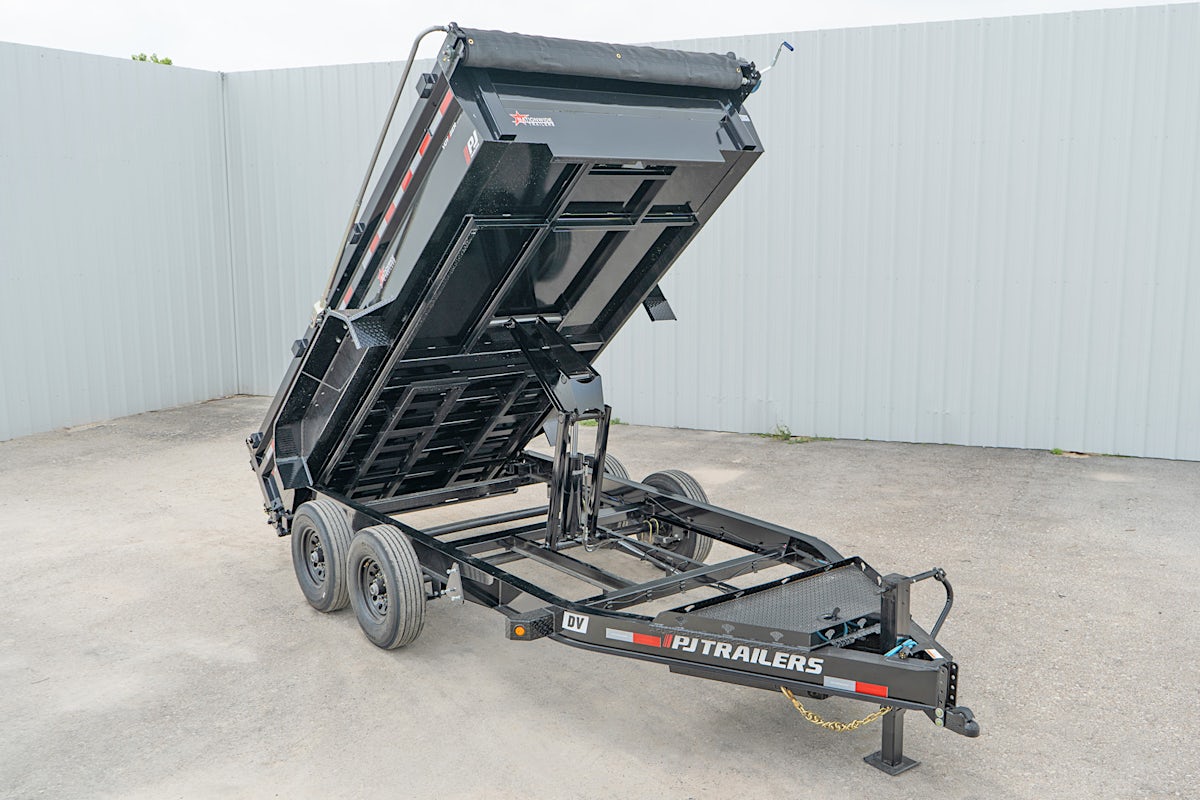 PJ Trailers 14'x83" Voyager Dump Trailer w/ 2' Sides (DV) - Image 1