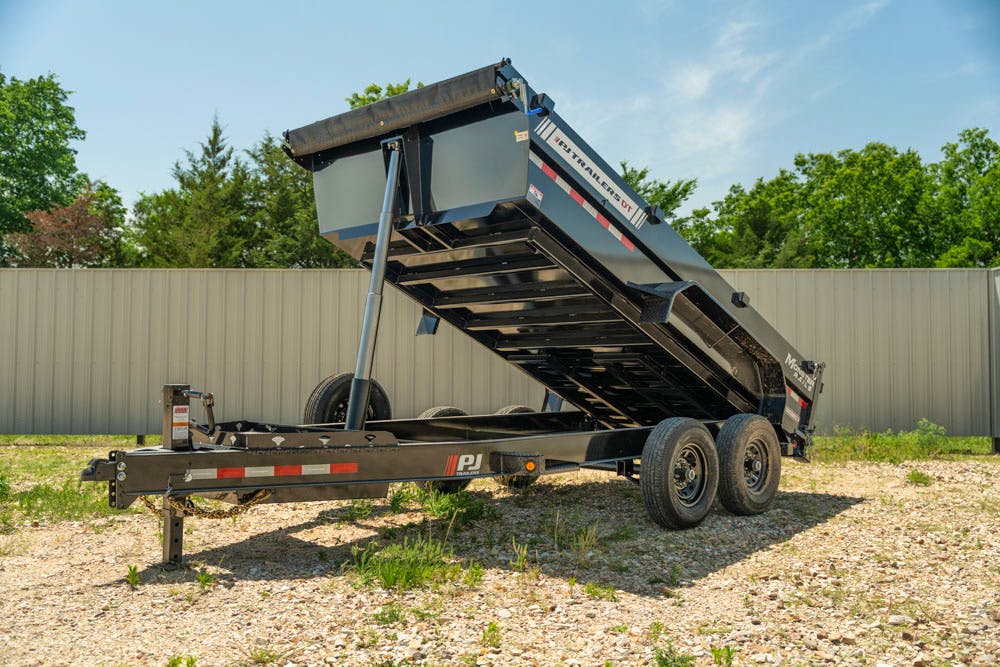 PJ Trailers 14'x83" Telescopic Dump Trailer w/ 2' Sides (DT) - Image 1