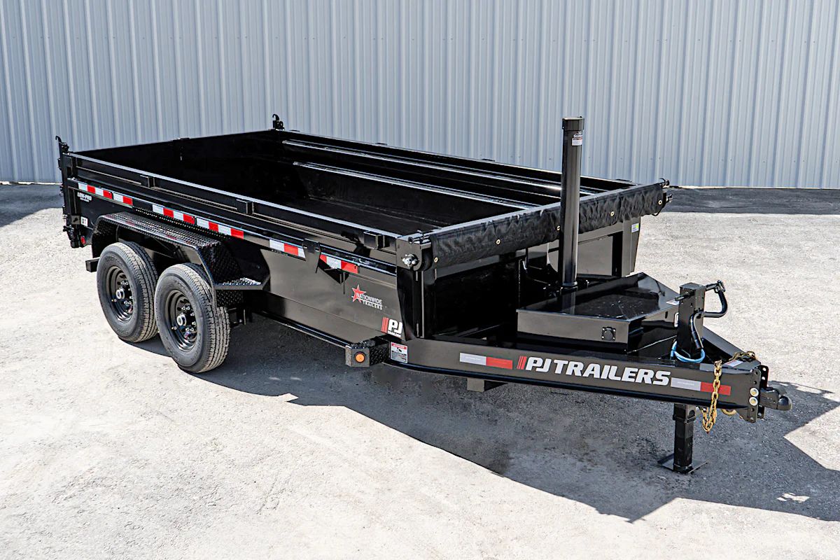 PJ Trailers 14'x83" Telescopic Dump Trailer w/ 2' Sides (DT) - Stock #73328 - Image 2 of 12 PJ Trailers 14'x83" Telescopic Dump Trailer w/ 2' Sides (DT) - Stock #73328 - Image 2 of 12