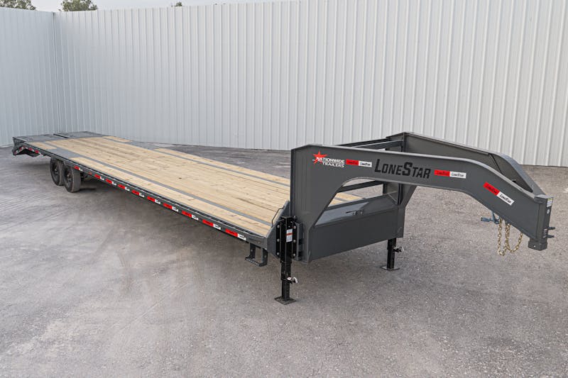 LoneStar 40ftx102in Gooseneck Lo Pro Flatbed Trailer w  Singles  LS