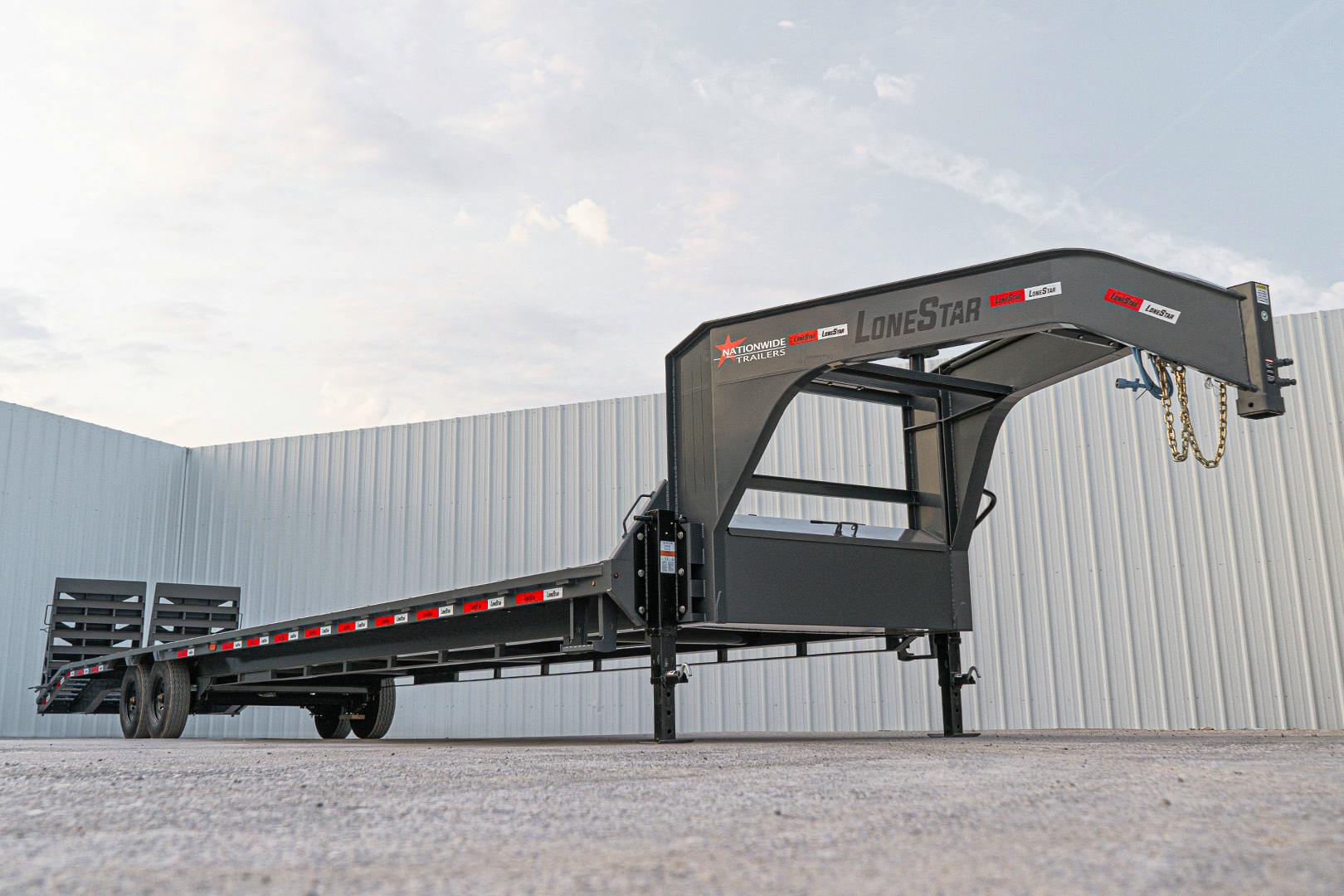 LoneStar 40'x102" Gooseneck Lo-Pro Flatbed Trailer w/ Singles (LS) - Image 1