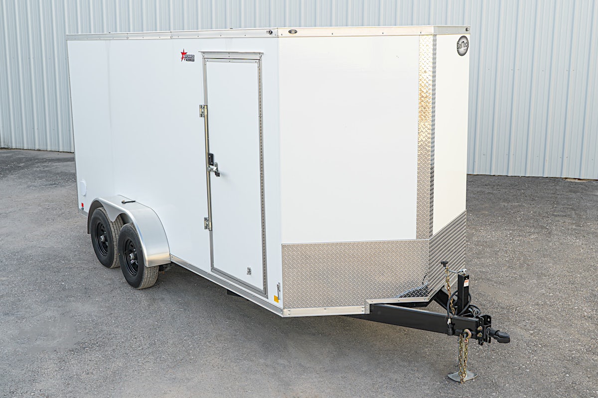 CellTech 7'x16' All-Steel Enclosed Cargo Trailer w/ Rear Ramp Door (C2) - Stock #75747 - Image 1 of 14 CellTech 7'x16' All-Steel Enclosed Cargo Trailer w/ Rear Ramp Door (C2) - Stock #75747 - Image 1 of 14