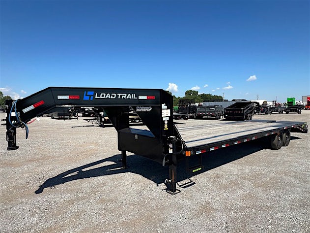 Load Trail USED 30'x102" Flatbed Trailer w/ 5ft Dovetail & Mega Ramps - Image 2