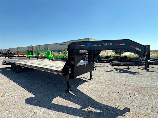Load Trail USED 30'x102" Flatbed Trailer w/ 5ft Dovetail & Mega Ramps - Image 1
