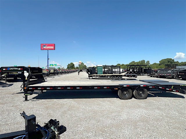 Load Trail USED 30'x102" Flatbed Trailer w/ 5ft Dovetail & Mega Ramps - Image 3