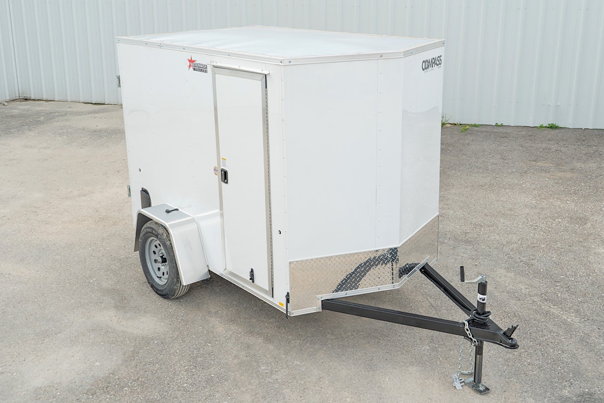 Compass 5'x8' Enclosed Cargo Trailer w/ Rear Ramp Door (C1) - Image 1