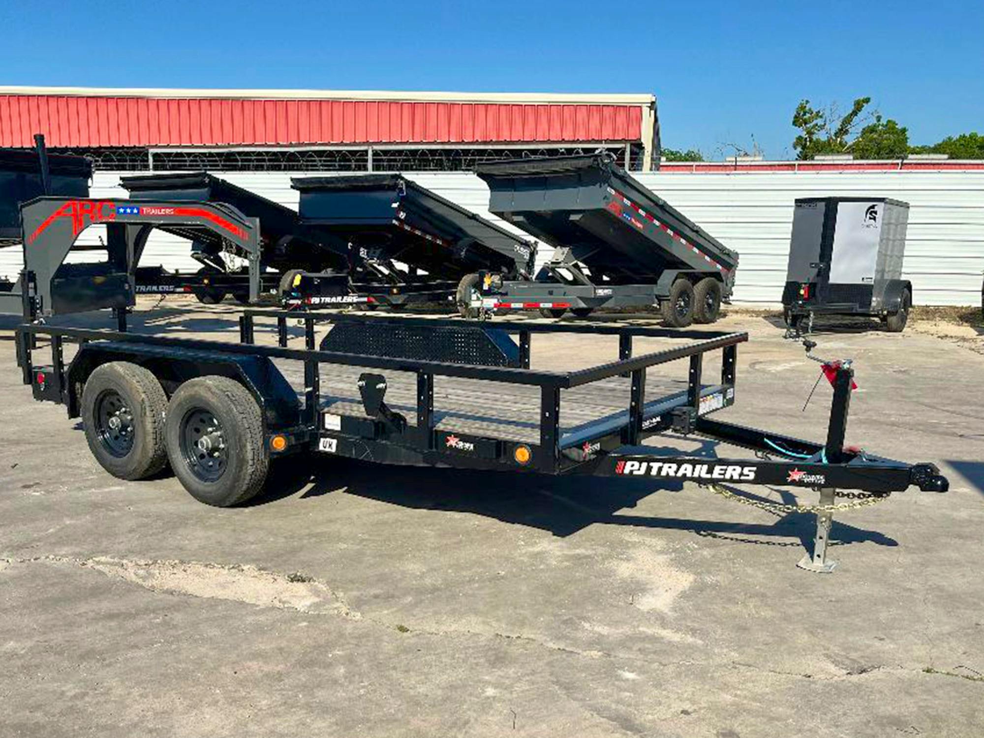 PJ Trailers 14'x77" Tandem Axle 4" Channel Utility Trailer (UK) - Stock #77428 - Image 1 of 4
