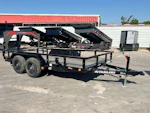 PJ Trailers 14'x77" Tandem Axle 4" Channel Utility Trailer (UK) Stock #77428 - Thumbnail 1
