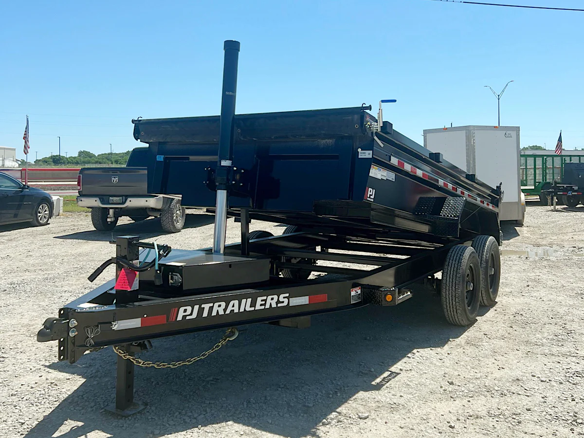 PJ Trailers 14'x83" Telescopic Dump Trailer w/ 2' Sides (DT) - Stock #78056 - Image 1 of 7 PJ Trailers 14'x83" Telescopic Dump Trailer w/ 2' Sides (DT) - Stock #78056 - Image 1 of 7