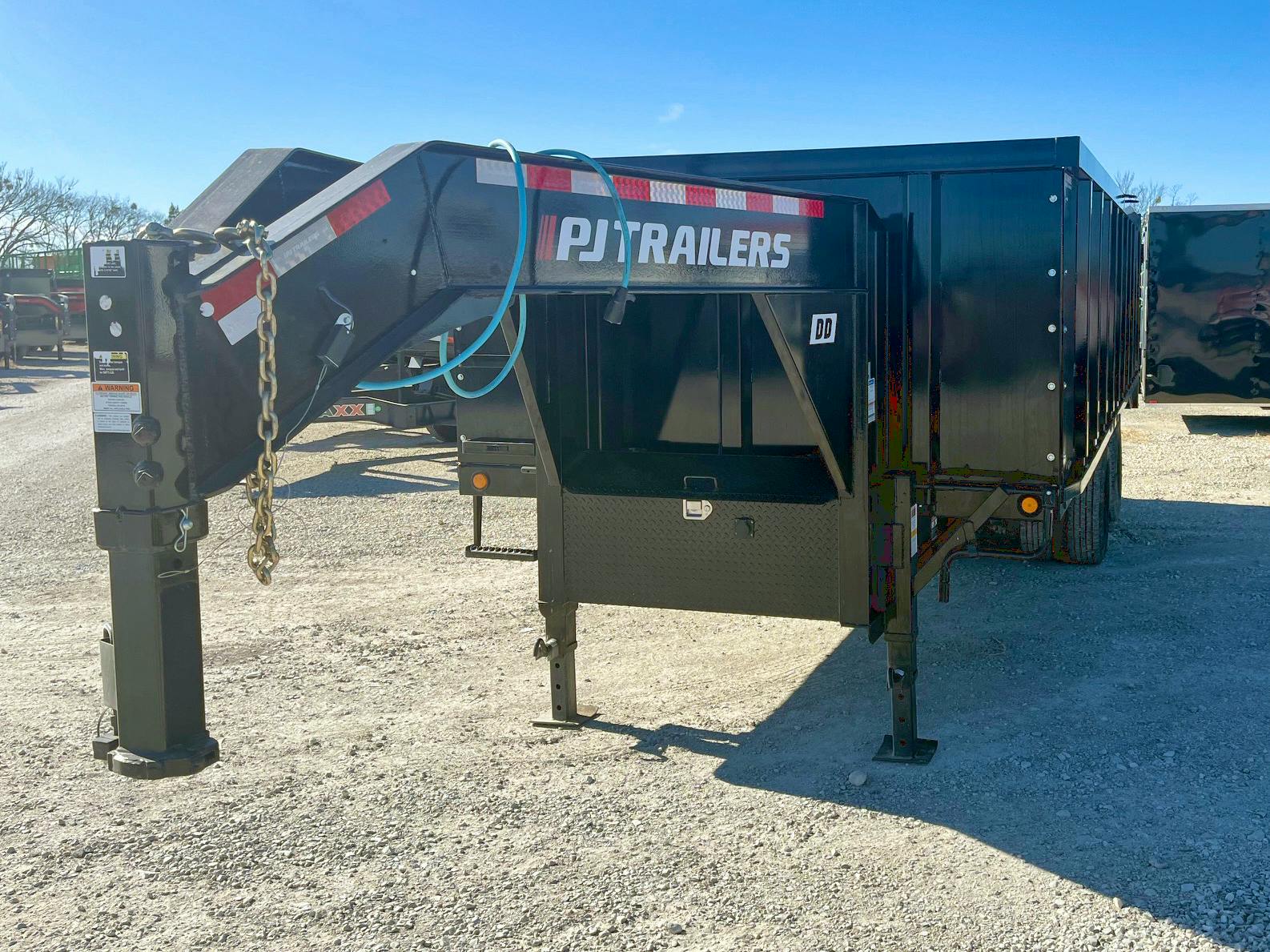 PJ Trailers USED 20'x96" Gooseneck Dual Dump Trailer w/ 4' Sides (DD) - Stock #78683 - Image 2 of 5