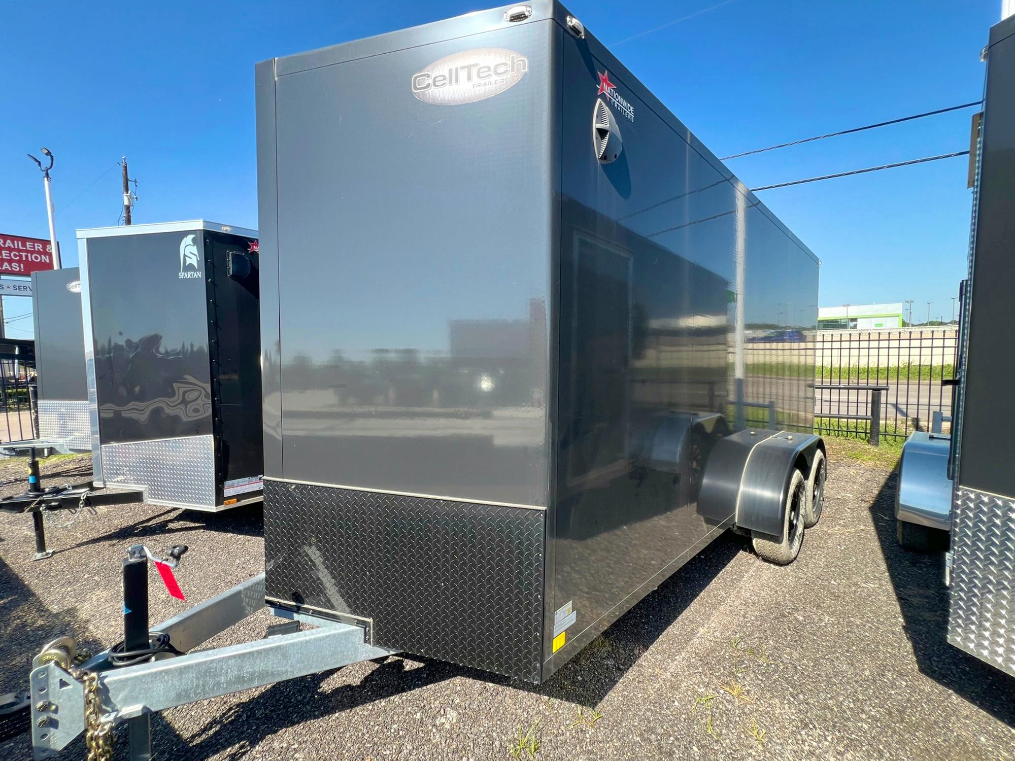 CellTech 7'x16' All-Steel Enclosed Cargo Trailer w/ Rear Ramp Door (C2) - Stock #79786 - Image 1 of 5
