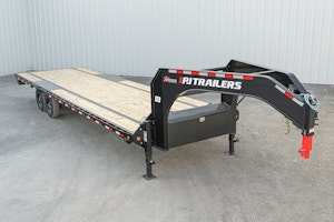 PJ Trailers 28'x102" Gooseneck Low Pro Flatbed Trailer w/ Singles (LS)