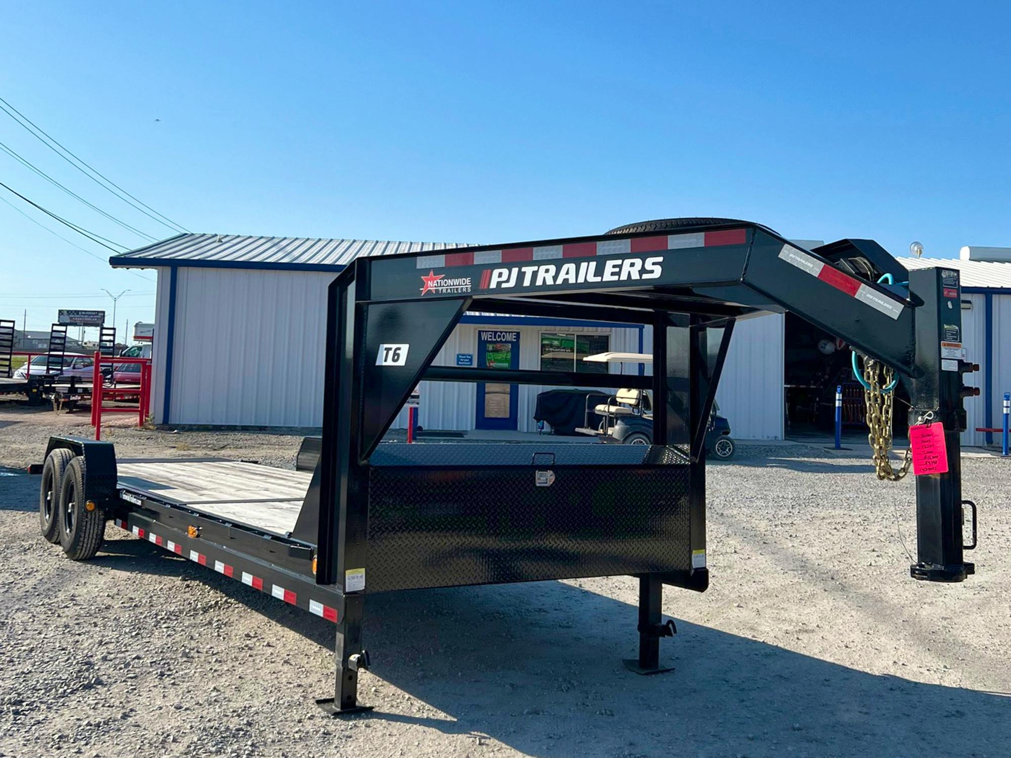 PJ Trailers 24'x82" Gooseneck 6" Channel Equipment Gravity Tilt Trailer (T6) - Stock #80584 - Image 1 of 7
