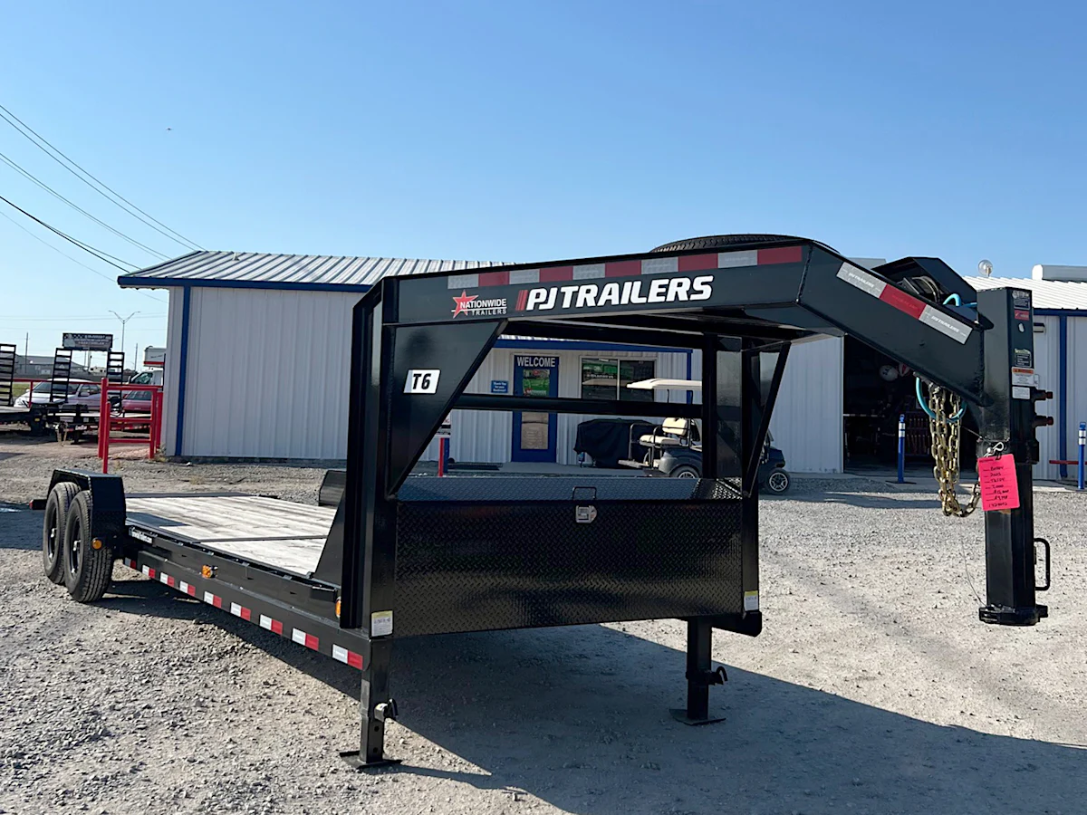 PJ Trailers 24'x82" Gooseneck 6" Channel Equipment Gravity Tilt Trailer (T6) - Stock #80584 - Image 1 of 7 PJ Trailers 24'x82" Gooseneck 6" Channel Equipment Gravity Tilt Trailer (T6) - Stock #80584 - Image 1 of 7