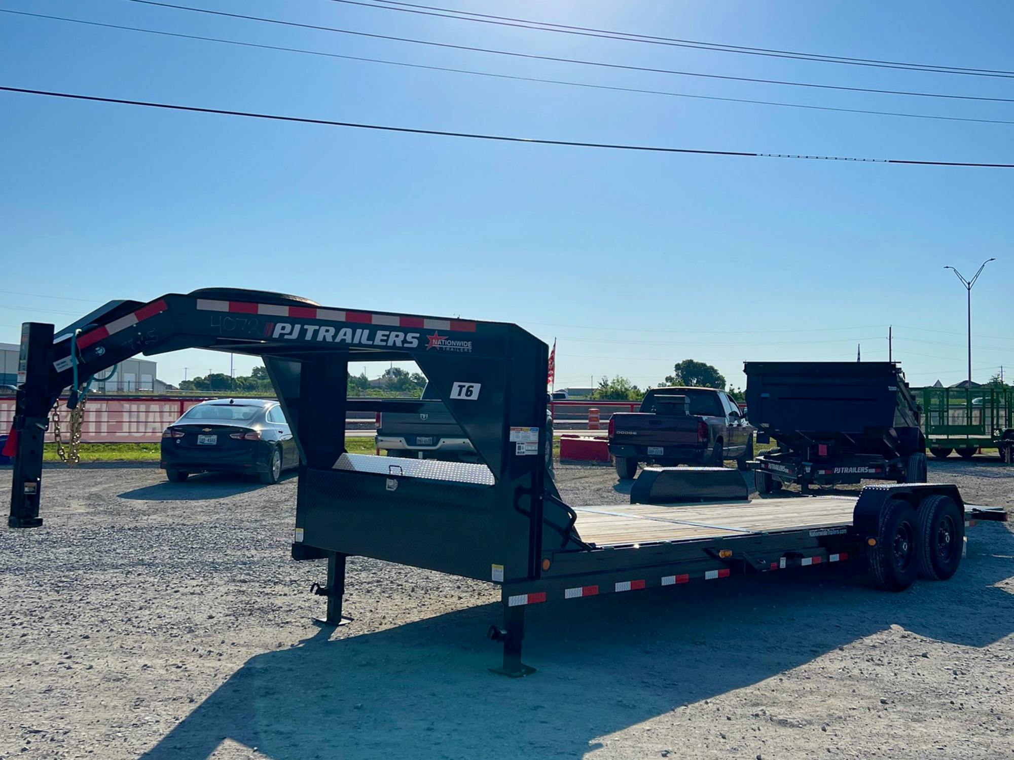 PJ Trailers 24'x82" Gooseneck 6" Channel Equipment Gravity Tilt Trailer (T6) - Stock #80584 - Image 2 of 7