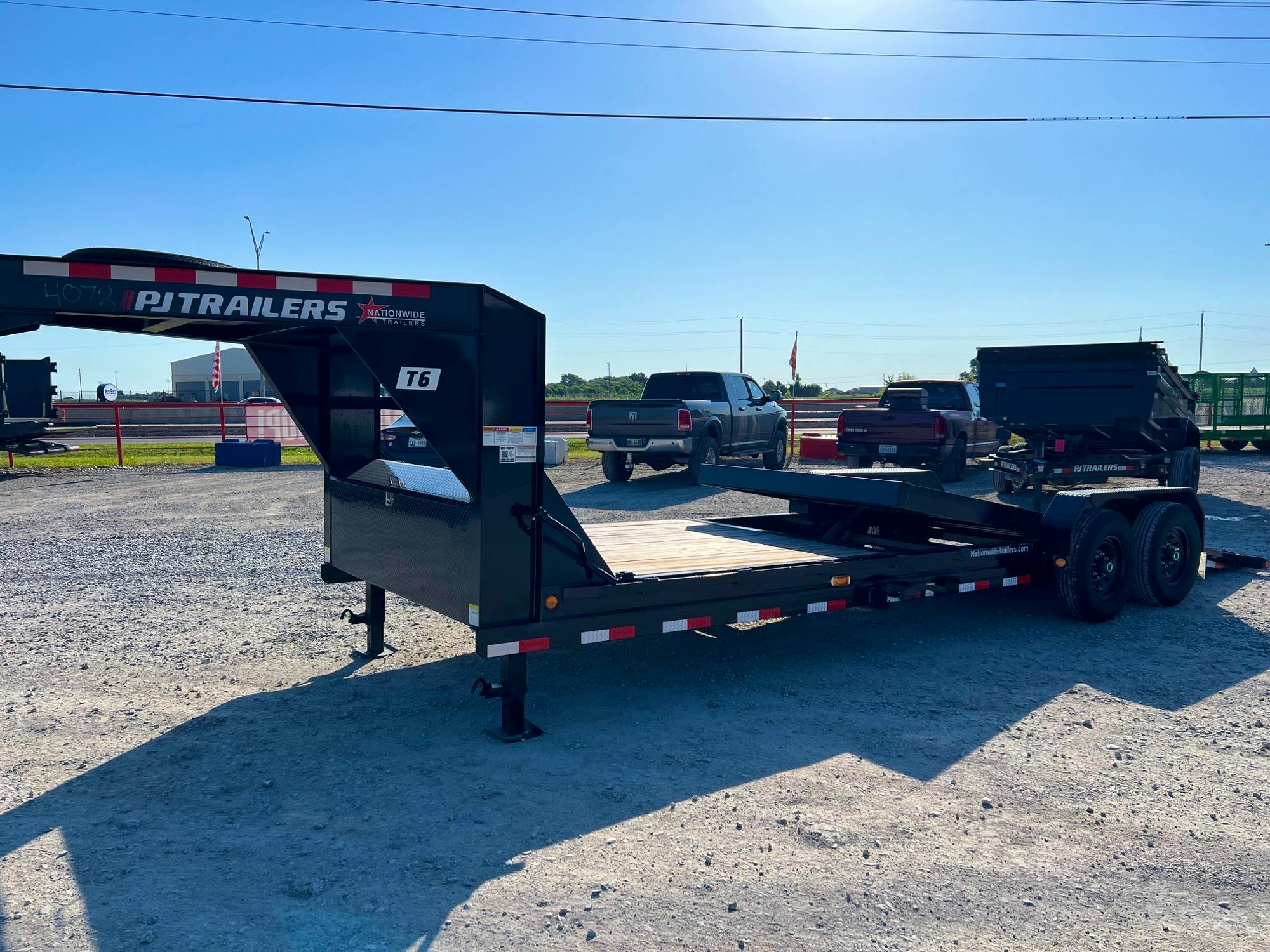 PJ Trailers 24'x82" Gooseneck 6" Channel Equipment Gravity Tilt Trailer (T6) - Stock #80584 - Image 6 of 7