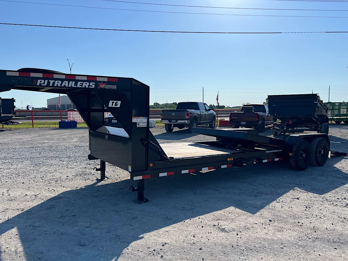 PJ Trailers 24'x82" Gooseneck 6" Channel Equipment Gravity Tilt Trailer (T6) - Stock #80584 - Image 6 of 7 PJ Trailers 24'x82" Gooseneck 6" Channel Equipment Gravity Tilt Trailer (T6) - Stock #80584 - Image 6 of 7
