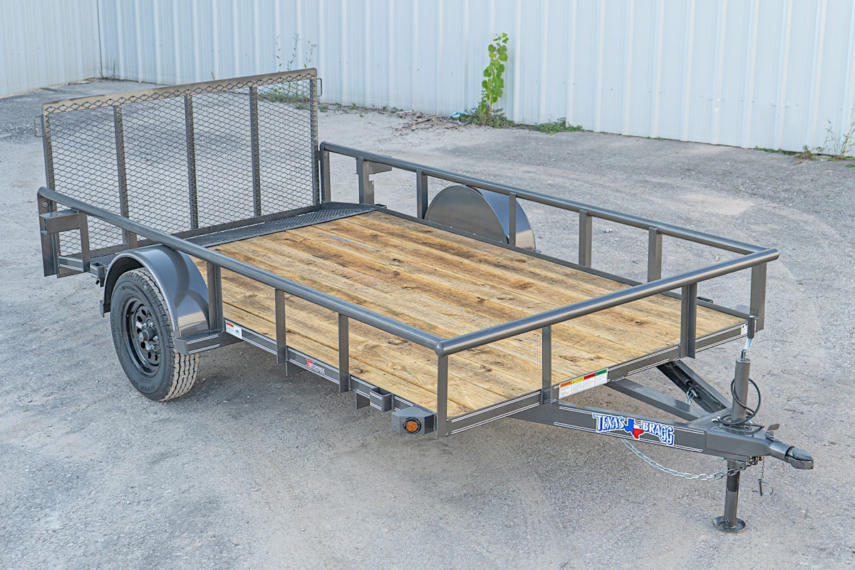 Texas Bragg 12'x77" Utility Trailer w/ 3' Gate & 2' Dovetail (U1) - Image 1
