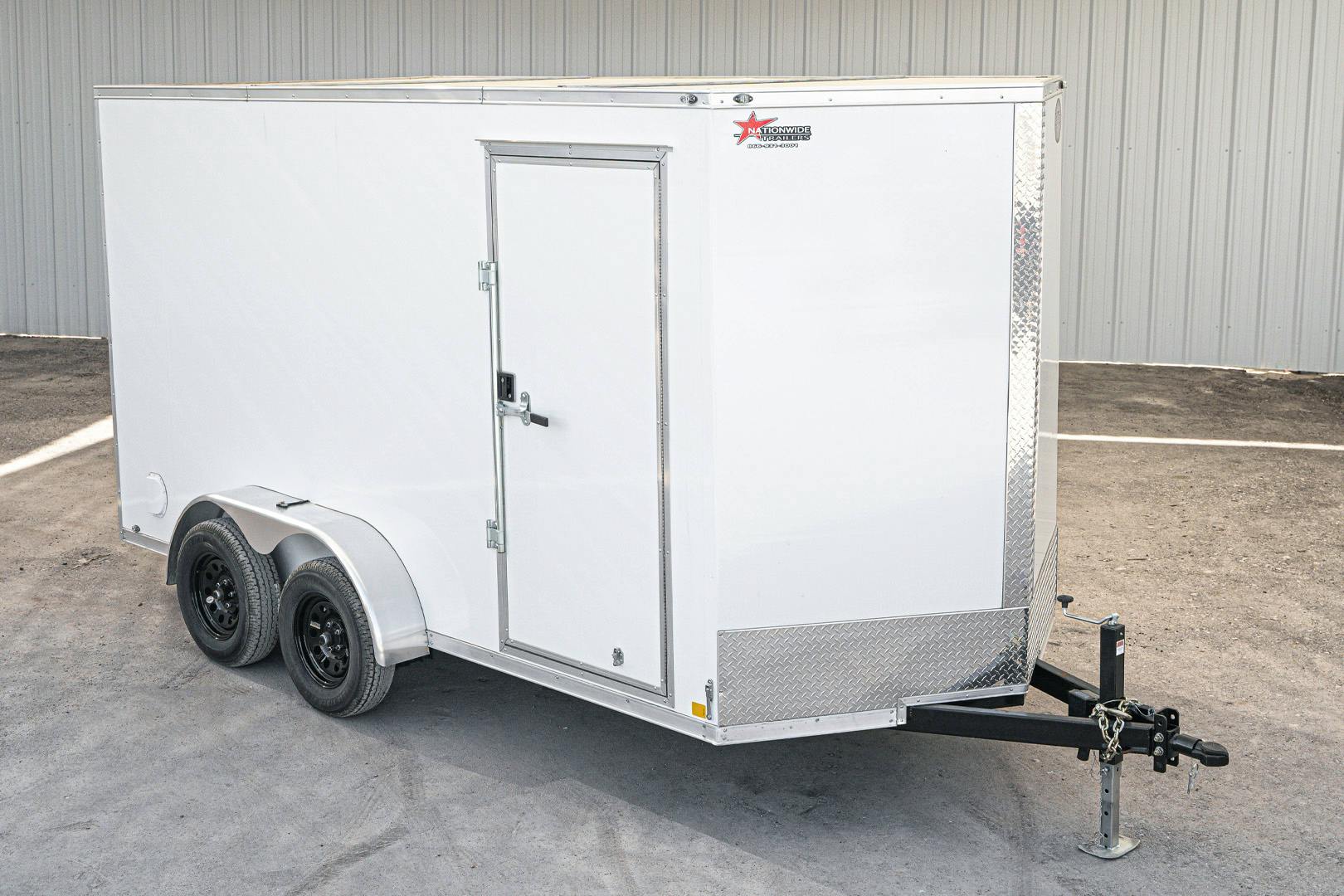 CellTech 7'x14' All-Steel Enclosed Cargo Trailer w/ Rear Ramp Door (C2) - Image 1