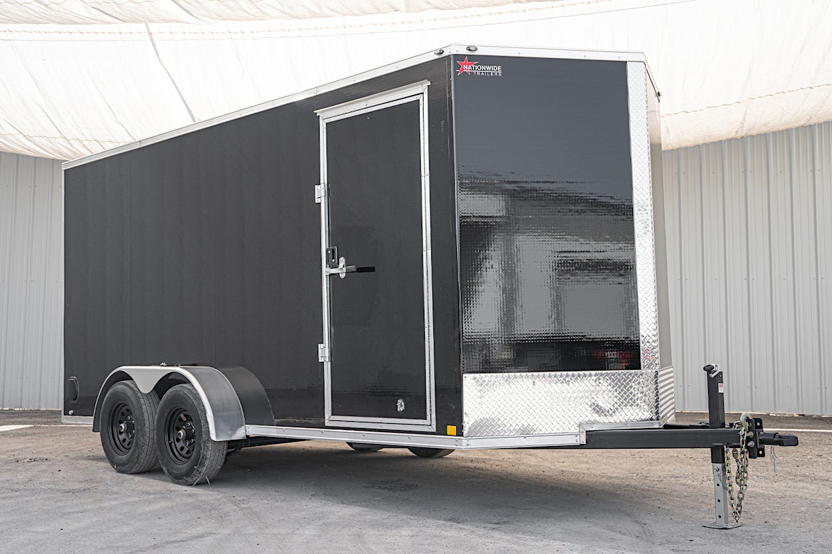 CellTech 7'x14' All-Steel Enclosed Cargo Trailer w/ Rear Ramp Door (C2) - Image 1