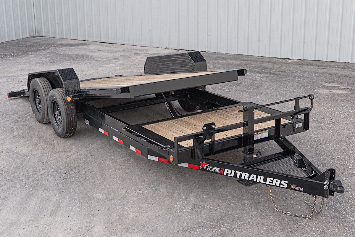 PJ Trailers 20'x82" 6" Channel Hydraulic Equipment Gravity Tilt Trailer (TJ) - Image 2