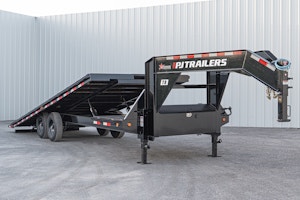 PJ Trailers 26'x102" Gooseneck Deckover Power Tilt Trailer (T8)
