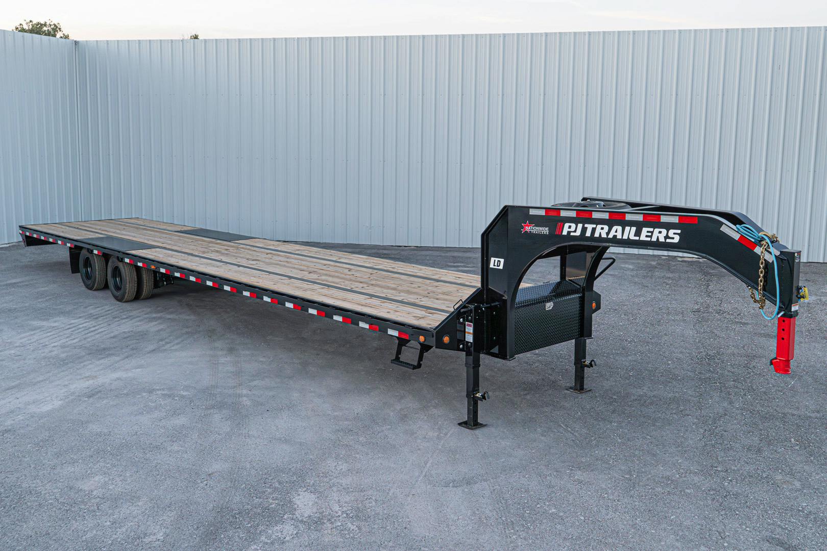 PJ Trailers 40'x102" Gooseneck Low Pro Flatbed Trailer w/ Duals (LD) - Image 1
