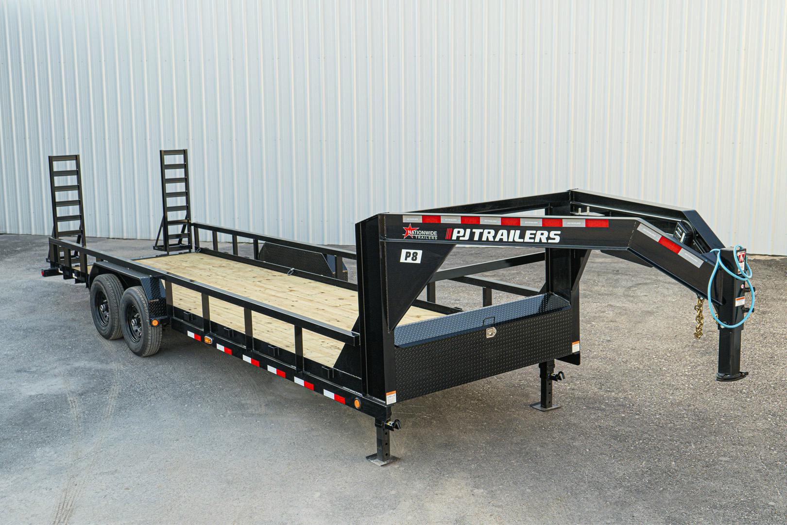 PJ Trailers 24'x83" Gooseneck Angle Pipetop Equipment Trailer (P8) - Image 1