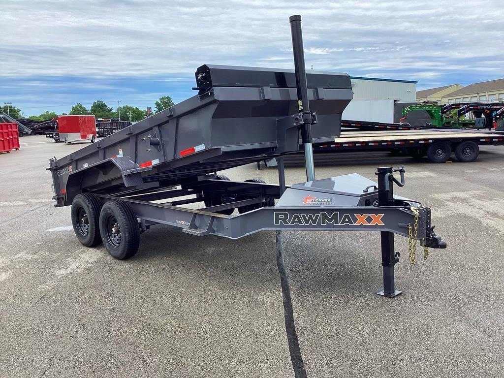 RawMaxx LPXT 14' × 83" 14K Bumper-Pull Telescopic Dump Trailer