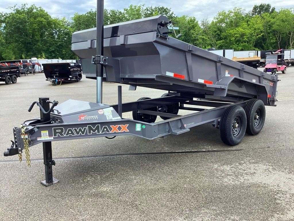 RawMaxx LPXT 14' × 83" 14K Bumper-Pull Telescopic Dump Trailer