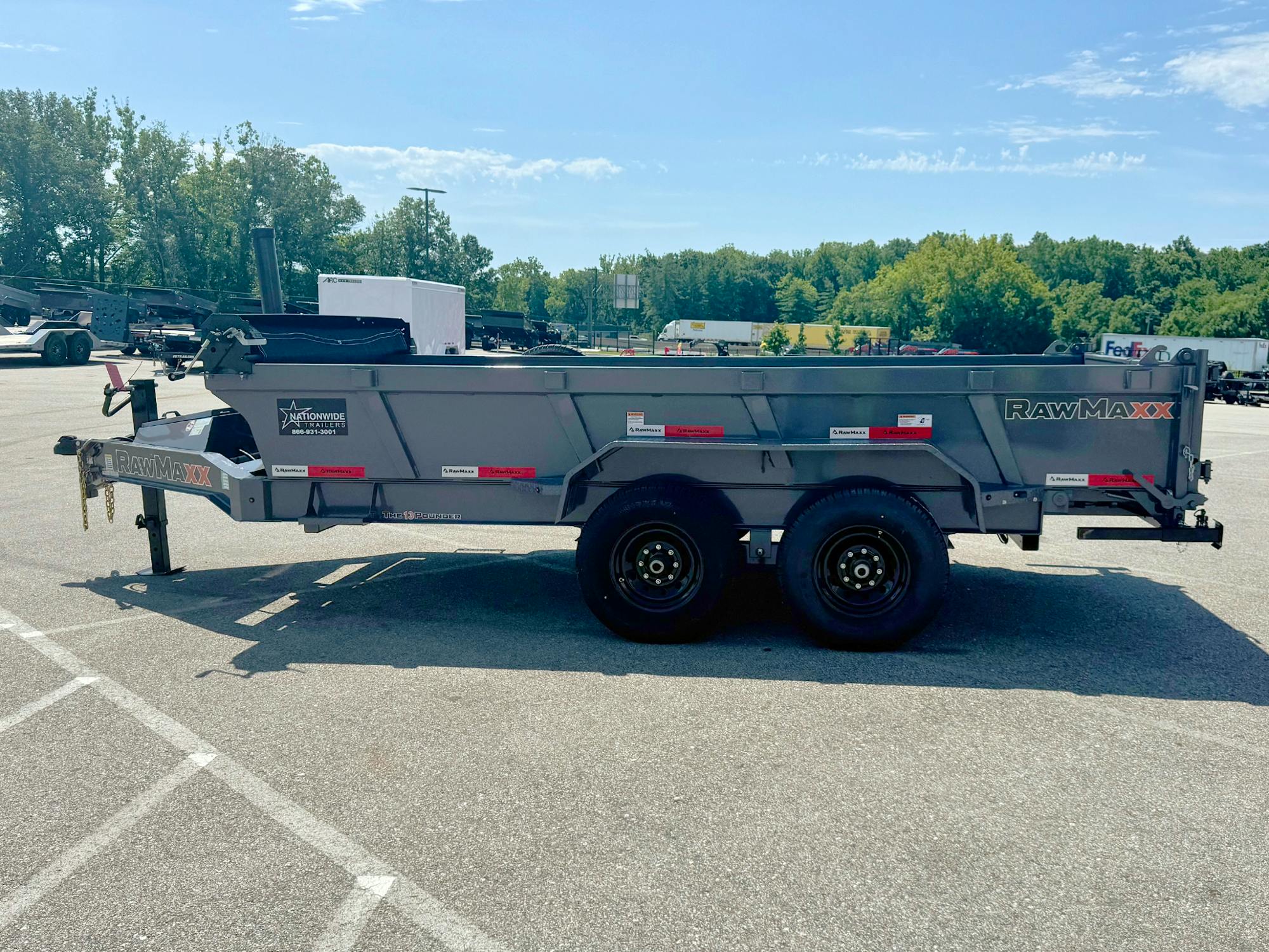 RawMaxx LPXT 14' × 83" 14K Bumper-Pull Telescopic Dump Trailer