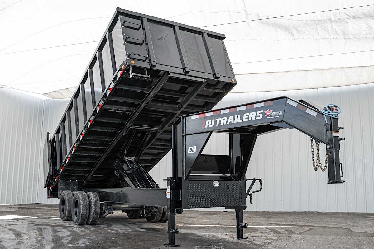 PJ Trailers 20'x96" Gooseneck Dual Dump Trailer w/ 4' Sides (DD) - Image 5