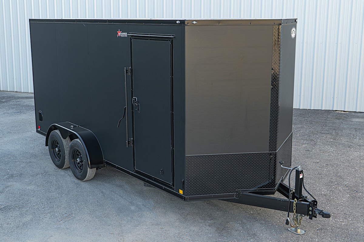 CellTech 7'x16' All-Steel Enclosed Cargo Trailer w/ Rear Ramp Door (C2) - Image 1