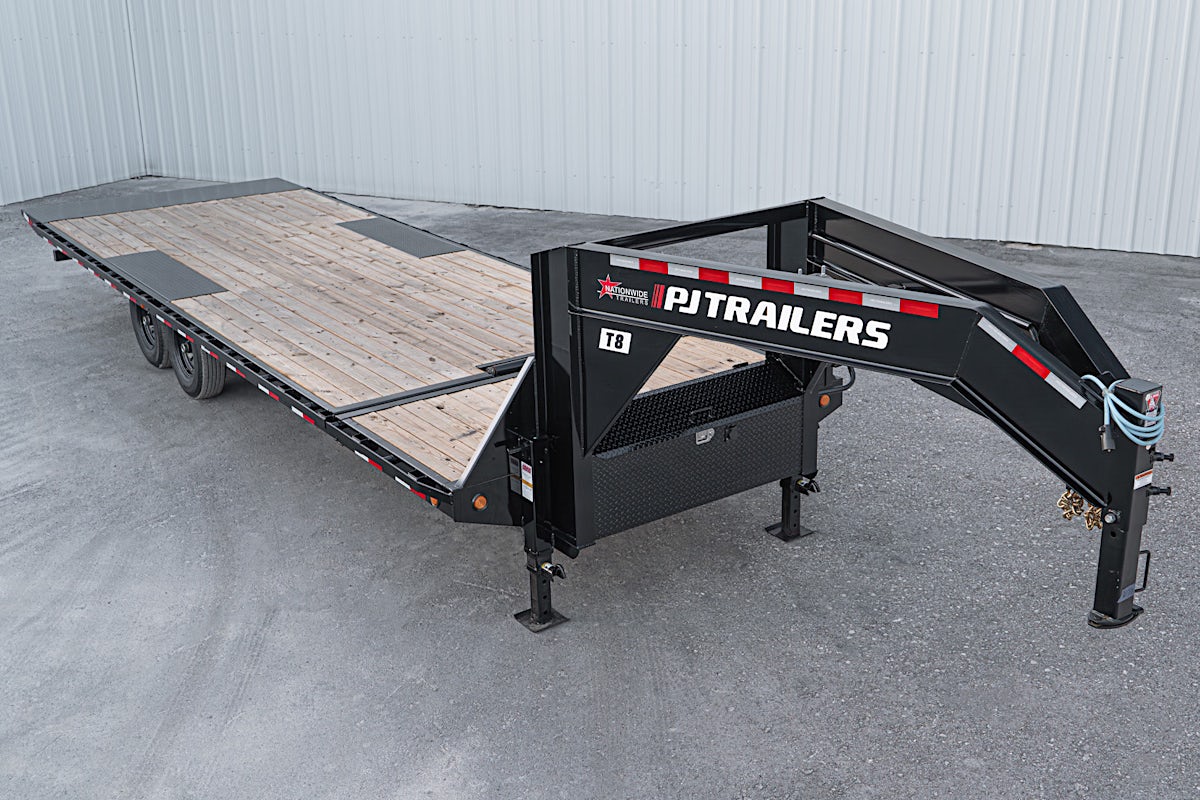 PJ Trailers 26'x102" Gooseneck Deckover Power Tilt Trailer (T8) - Image 5