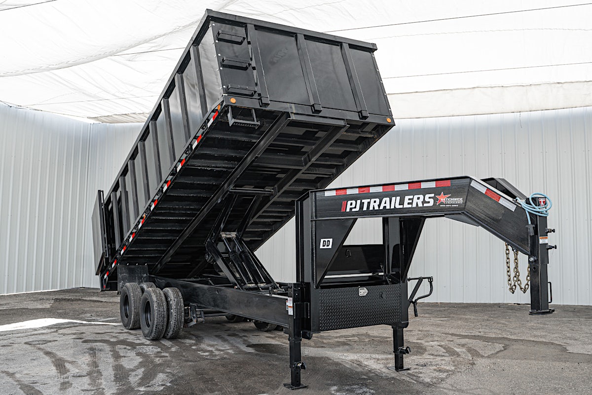 PJ Trailers 20'x96" Gooseneck Dual Dump Trailer w/ 4' Sides (DD) - Image 3