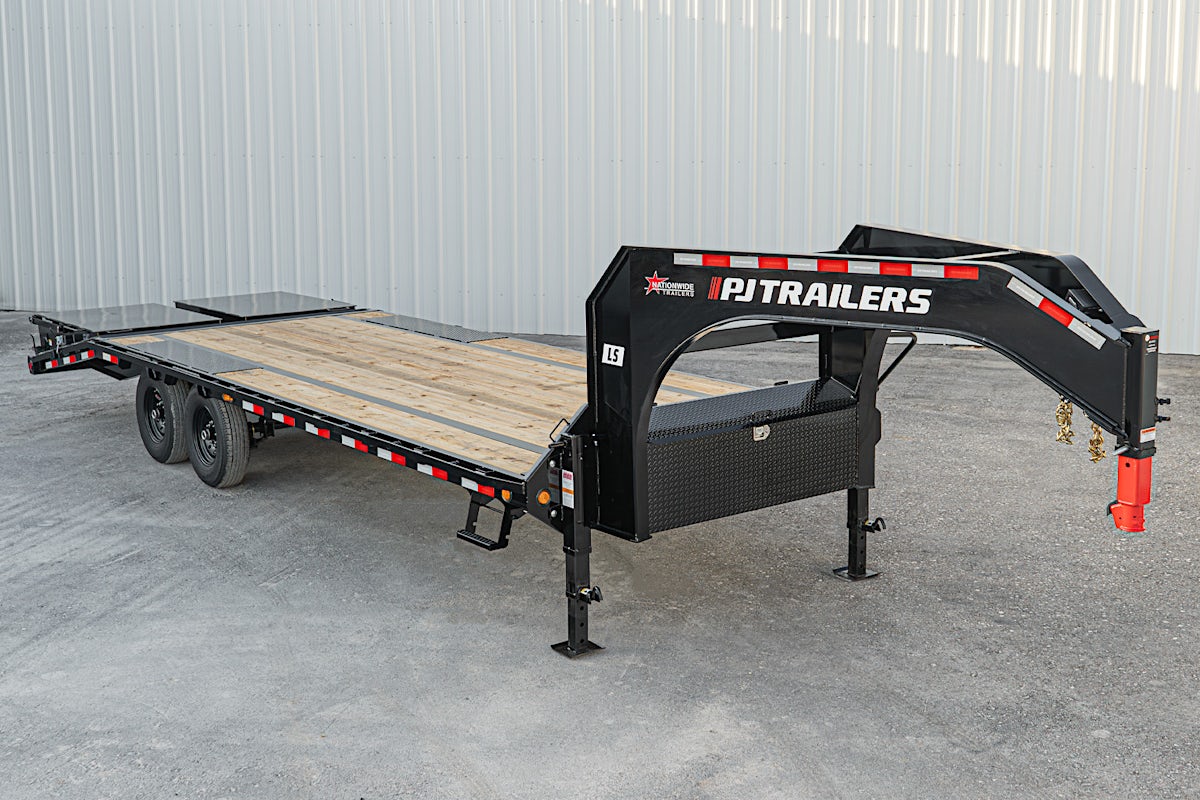 PJ Trailers 25'x102" Gooseneck Low Pro Flatbed Trailer w/ Singles (LS) - Image 2